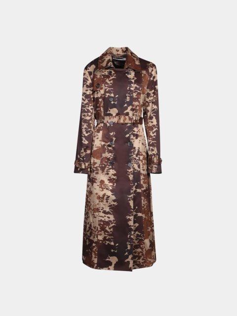 Коричневий тренч Acne Studios з принтом: фото - Invogue