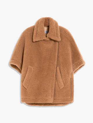 Темно-бежевый кейп MAX MARA с коротким рукавом: фото - Invogue