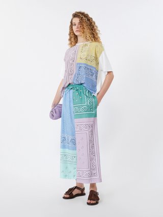 Разноцветные укороченные брюки Weekend Max Mara из хлопка: фото 1 - Invogue