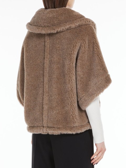 Сіре пончо MAX MARA з альпаки, кашеміру та шовку: фото 2 - Invogue