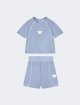 Комплект з футболки та шортів з піке з логотипом Eagle Emporio Armani Kids блакитний: фото - Invogue