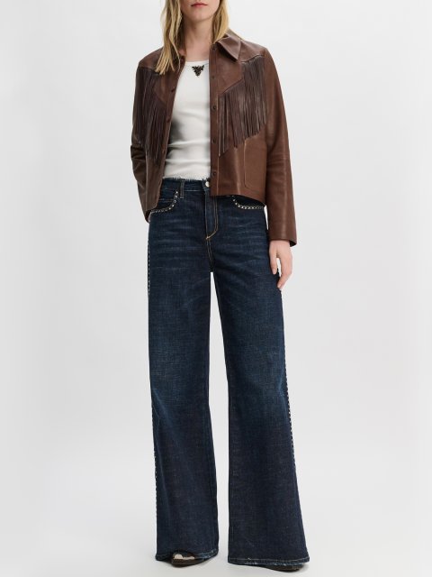 Темно-коричневая куртка Dorothee Schumacher с бахромой: фото 3 - Invogue