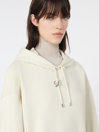 Молочное худи Sportmax из хлопкового джерси: фото 4 - Invogue