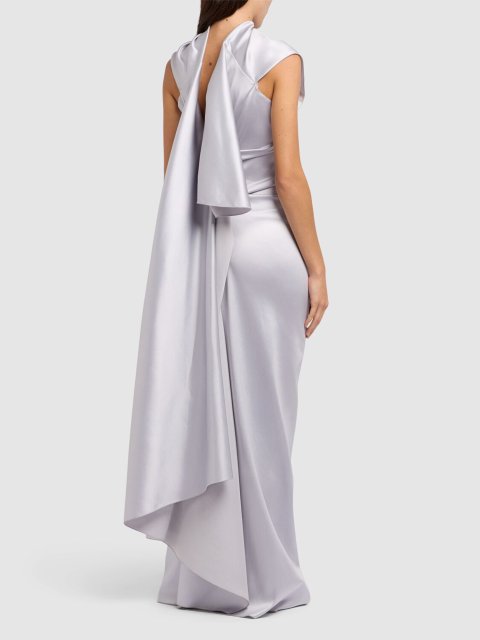 Срібляста сукня Sportmax з драпіруванням: фото 2 - Invogue