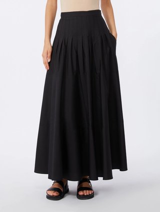 Черная юбка Max Mara из хлопкового поплина: фото 2 - Invogue