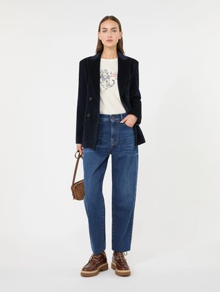Молочная футболка Weekend Max Mara из хлопка: фото 2 - Invogue