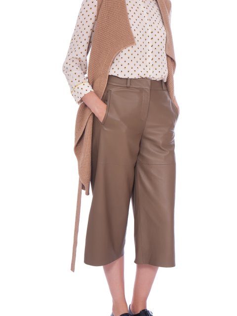 брюки шкіряні WEEKEND MAX MARA: фото 4 - Invogue
