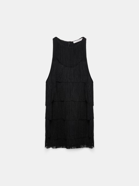 Черный топ Dorothee Schumacher с бахромой: фото - Invogue