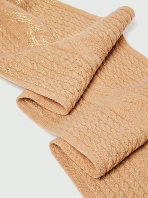 Темно-бежевый шарф Marella из шерсти: фото 3 - Invogue