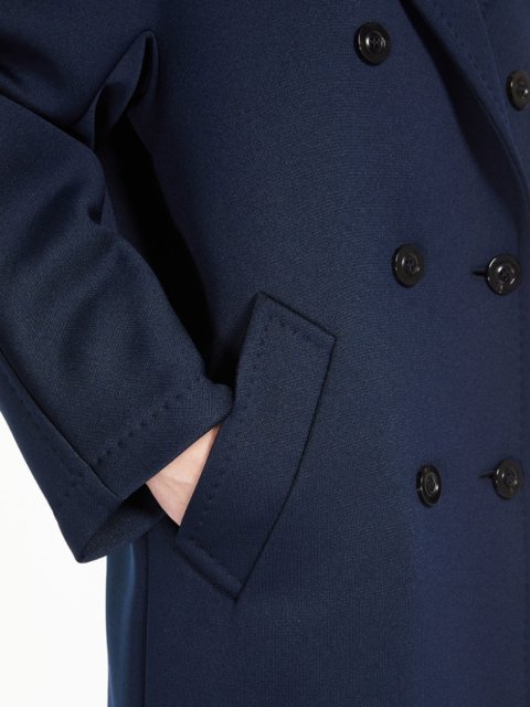 Синє пальто MAX MARA двобортне: фото 3 - Invogue