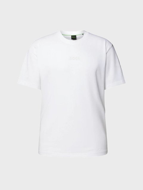 Біла футболка BOSS з бавовни: фото - Invogue