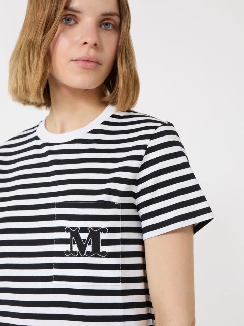 Черная футболка в полоску Max Mara из хлопка: фото 4 - Invogue