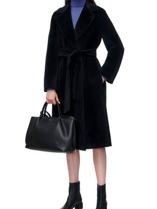 Черное пальто MAX MARA: фото 3 - Invogue