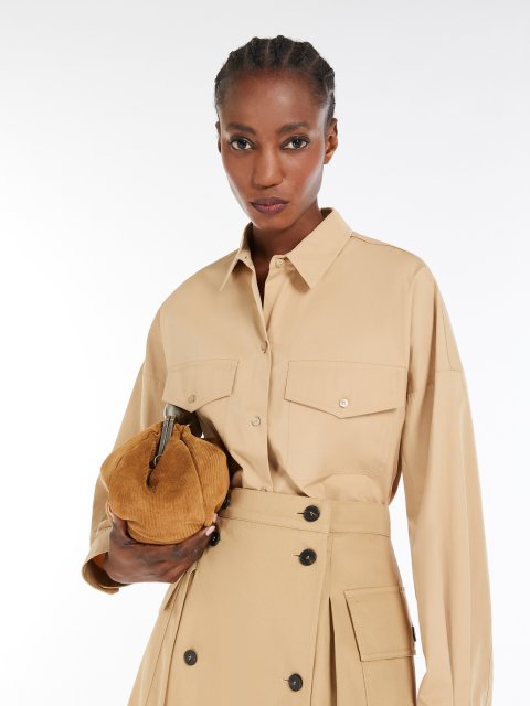 Бежева сорочка WEEKEND MAX MARA з бавовняного попліну: фото 1 - Invogue
