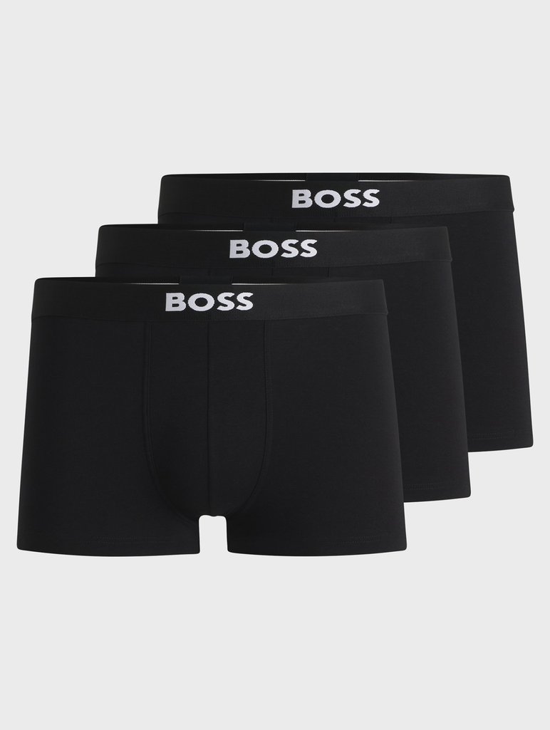 Комплект із трьох чорних боксерів Boss: фото - Invogue