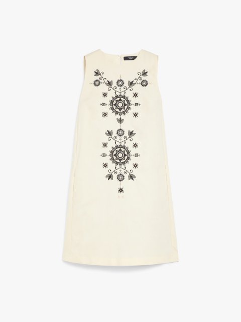 Молочна сукня Weekend Max Mara з бавовни та льону: фото - Invogue
