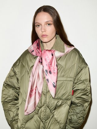 Рожева хустка з принтом Max&Co з шовку: фото 1 - Invogue