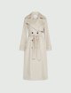 Бежевый плащ Marella двубортный: фото - Invogue