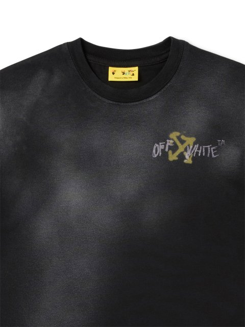 Чорна футболка Off-White з бавовни: фото 2 - Invogue