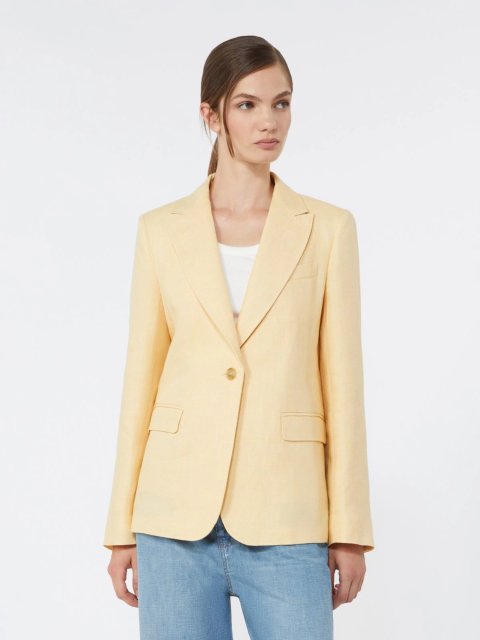 Жовтий жакет Weekend Max Mara з чистого льону: фото 2 - Invogue