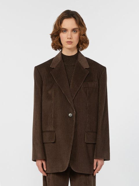 Коричневий жакет WEEKEND MAX MARA з бавовни: фото 2 - Invogue