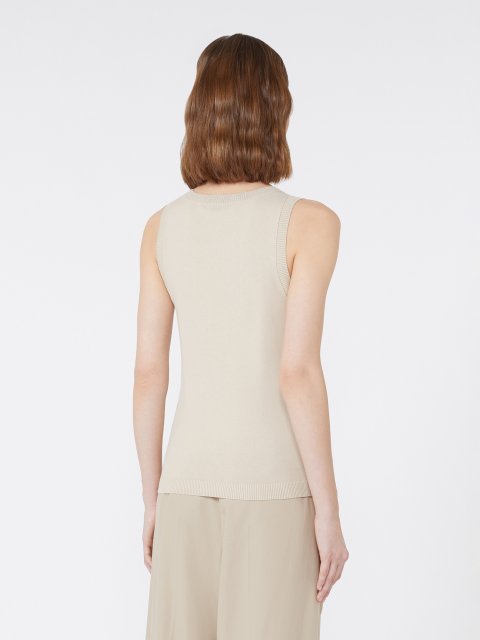 Бежевий топ WEEKEND MAX MARA з еластичної віскозної пряжі: фото 3 - Invogue
