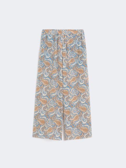 Голубые брюки Weekend Max Mara из шёлка: фото - Invogue