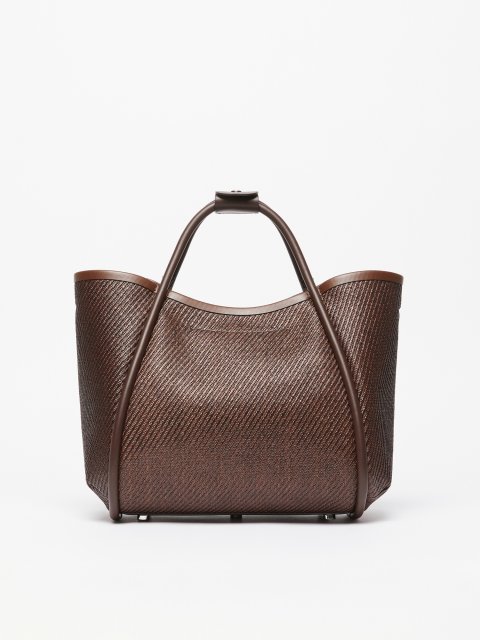 Коричневая сумка Max Mara с кожаными деталями: фото 2 - Invogue