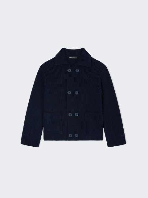 Темно-синя кофта EMPORIO ARMANI KIDS з бавовни: фото - Invogue
