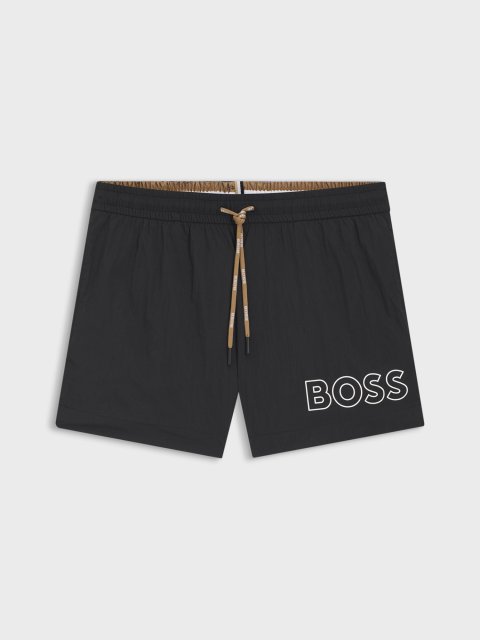 Чорні шорти BOSS з логотипом: фото - Invogue