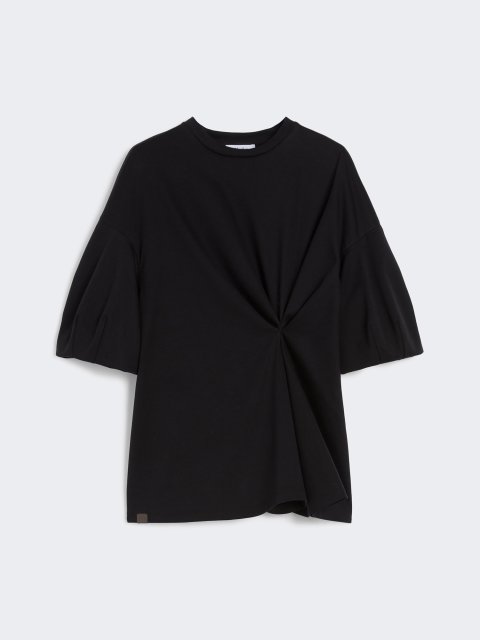 Черная футболка MAX MARA из хлопкового трикотажа: фото - Invogue