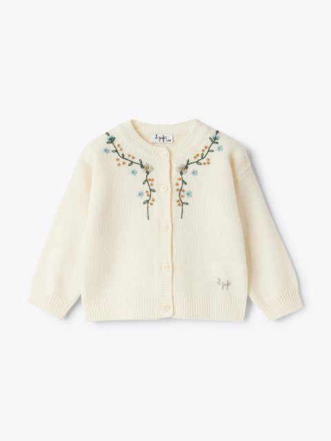 Молочний кардиган IL Gufo з квіточками: фото - Invogue