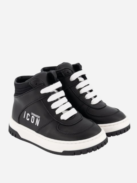 Чорні кеди DSQUARED KID з логотипом: фото 1 - Invogue