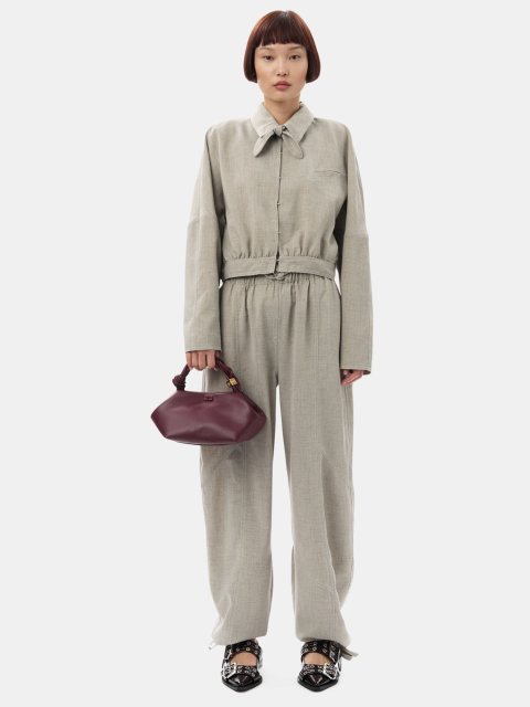 Бордовая сумка Ganni Bou маленькая: фото 1 - Invogue