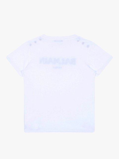 Біла футболка BALMAIN KIDS з логотипом: фото 1 - Invogue
