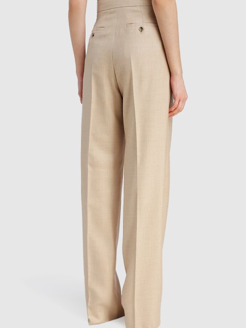 Молочные брюки MAX MARA: фото 4 - Invogue