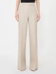 Бежевые брюки Max Mara из льна широкого кроя: фото 2 - Invogue