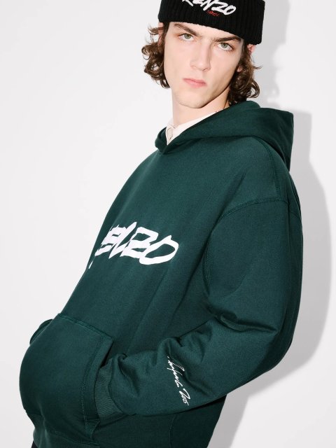 Зеленое худи KENZO из хлопка: фото 4 - Invogue