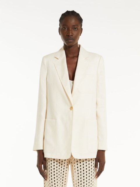 Кремовий льняний жакет Max Mara: фото 1 - Invogue