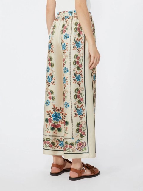 Молочні брюки WEEKEND MAX MARA з шовкової саржі: фото 3 - Invogue