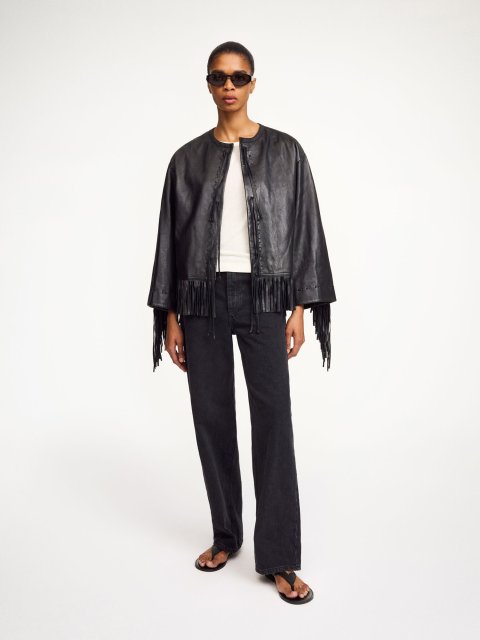 Чорна куртка BY MALENE BIRGER зі шкіри: фото 1 - Invogue