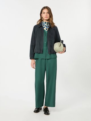 Темно-зелені брюки Weekend Max Mara з шовку: фото 1 - Invogue
