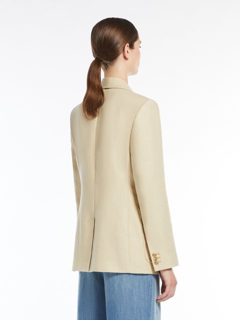 Пісочний жакет Weekend Max Mara з бавовни та льону: фото 3 - Invogue