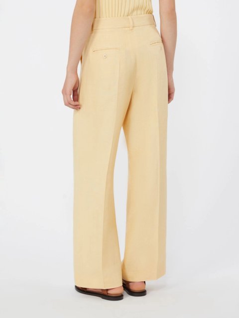 Жовті брюки WEEKEND MAX MARA з чистого льону: фото 3 - Invogue