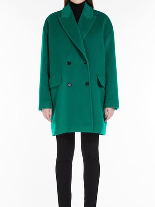 Зеленое пальто MAX MARA из шерсти и кашемира: фото 1 - Invogue
