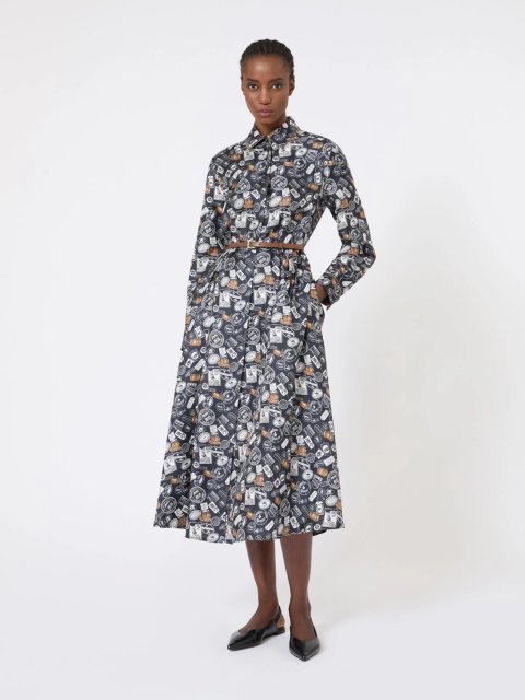 Темно-синя сукня MAX MARA з шовку: фото 3 - Invogue