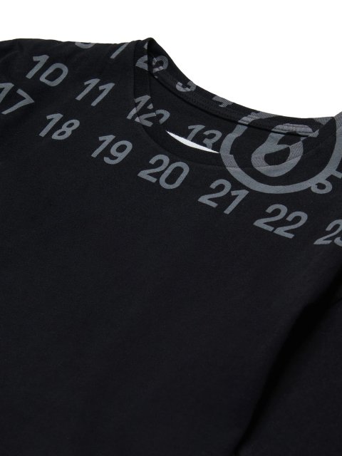 Чорна укорочена футболка MM6 Maison Margiela з бавовни: фото 2 - Invogue
