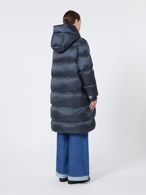 Темно-синій пуховик MAX MARA з капюшоном: фото 2 - Invogue
