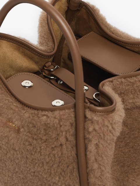 Коричневая сумка Small Teddy fabric Marine из бленда шерсти и шелка: фото 5 - Invogue