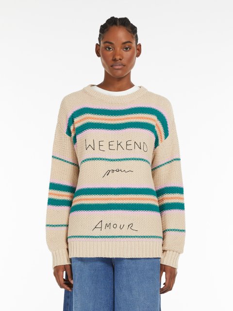 Бежевий светр WEEKEND MAX MARA з візерунком: фото 2 - Invogue